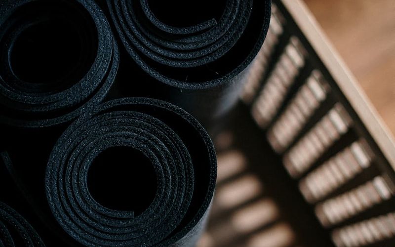 Close up of minimalist gym equipment in a studio